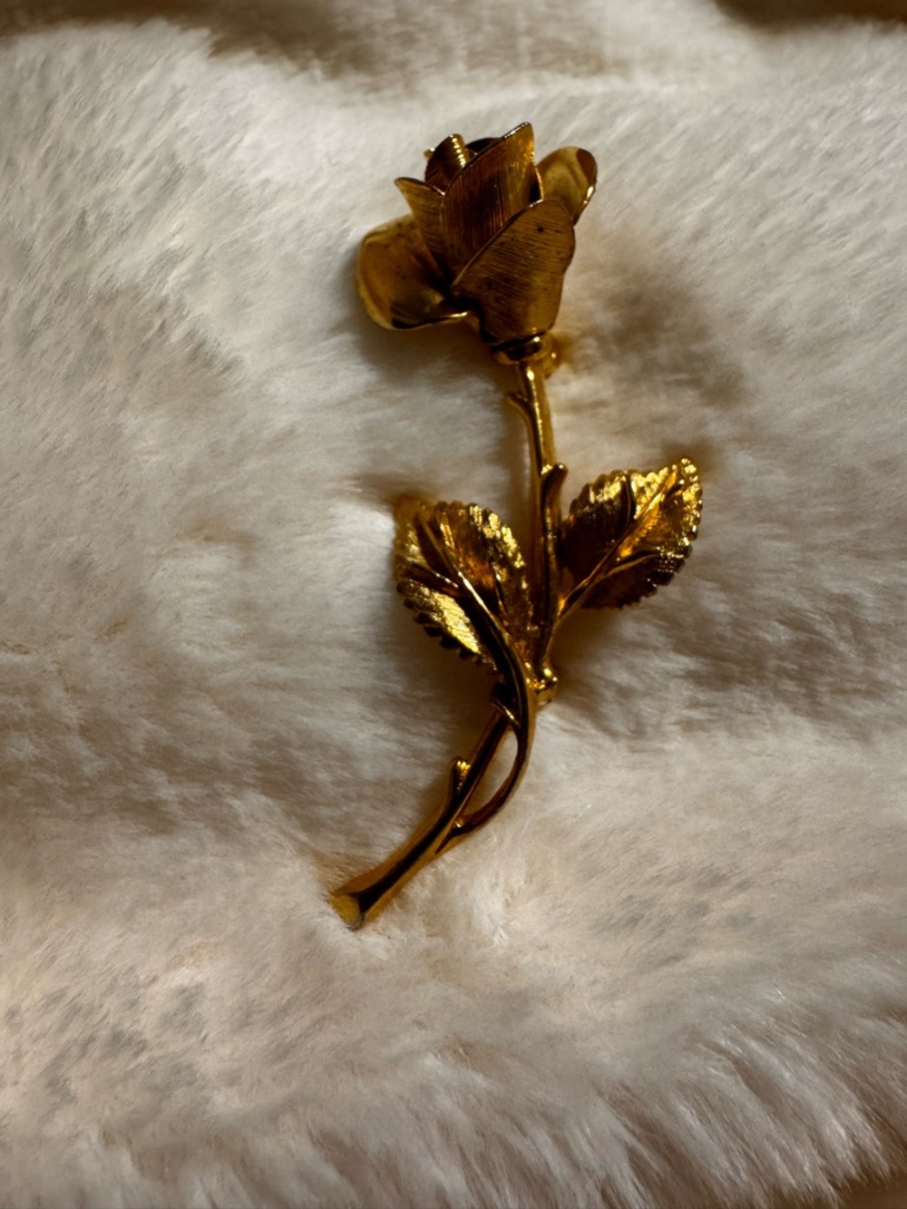 Pastelli Vintage Gold-Tone Rose Brooch Pin